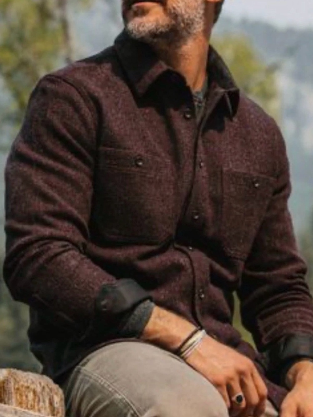 Taylor Stitch Service Shirt in Port Melange Wool Size 44